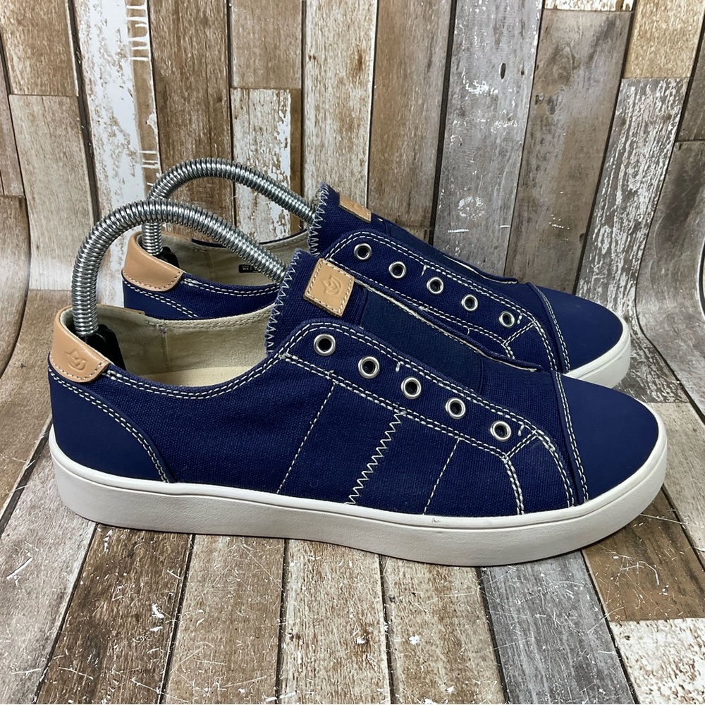 Spenco Orthotic Insole Canvas Shoes Slip-On Cap Toe Sneakers Women's 8 Navy Blue